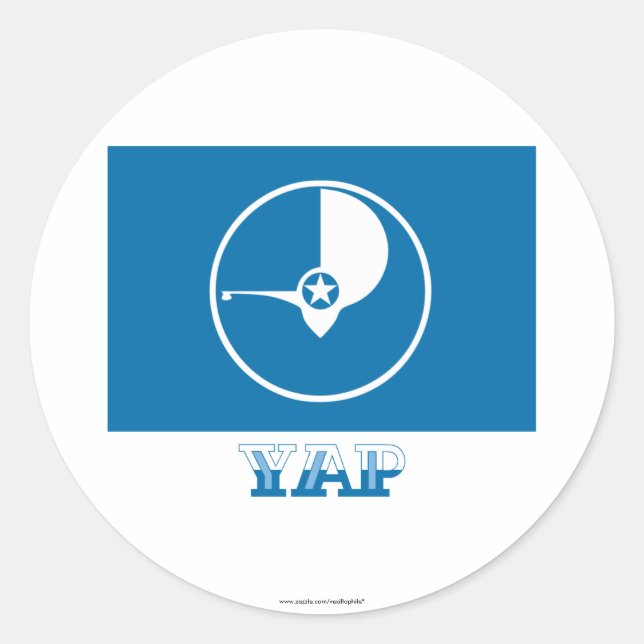 Sticker Rond Drapeau de jacasserie, avec le nom (Devant)