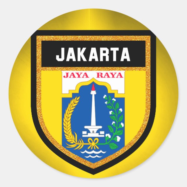 Sticker Rond Drapeau de Jakarta (Devant)