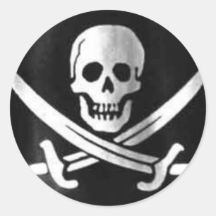 Sticker Rond Drapeau de jolly roger