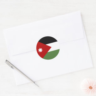 Sticker Rond Drapeau de Jordanie