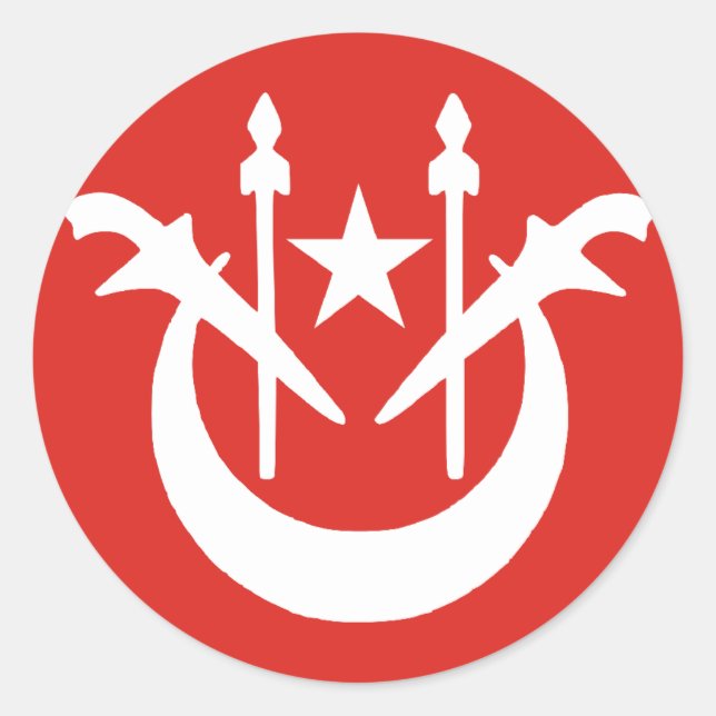 Sticker Rond Drapeau de Kelantan, Malaisie (Devant)