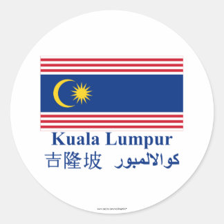 Sticker Rond Drapeau de Kuala Lumpur