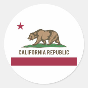 Sticker Rond Drapeau de la Californie - Couleur