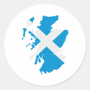 Sticker Rond Drapeau de la carte écossaise