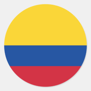 Sticker Rond Drapeau de la Colombie