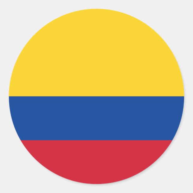 Sticker Rond Drapeau de la Colombie (Devant)