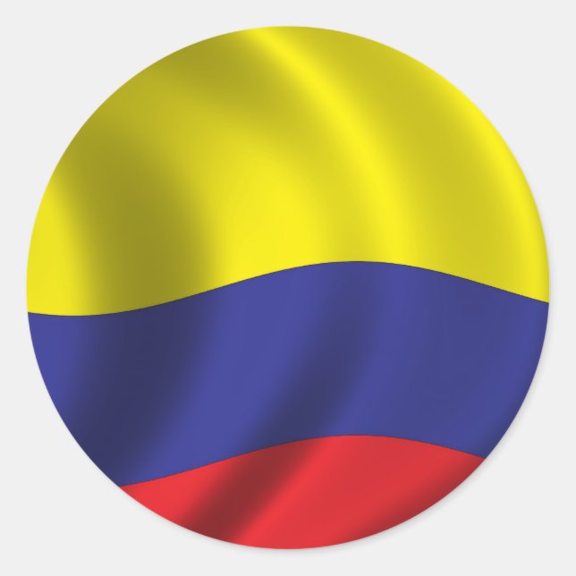 Sticker Rond Drapeau de la Colombie (Devant)