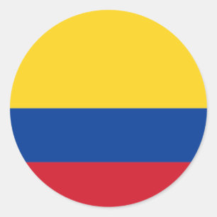 Sticker Rond Drapeau de la Colombie