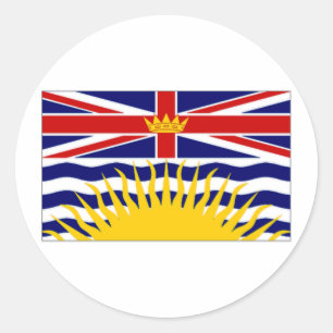 Sticker Rond Drapeau de la Colombie-Britannique