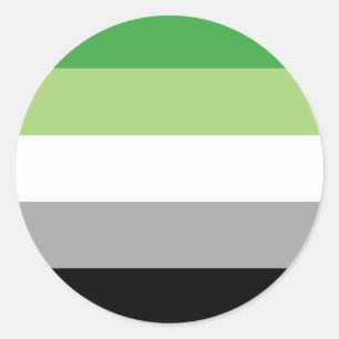 Sticker Rond Drapeau de la Fierté Aromantique LGBTQ