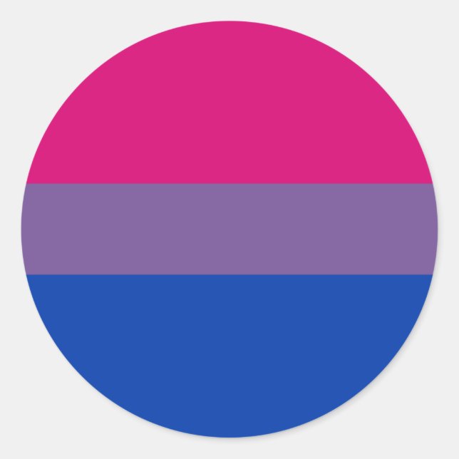 Sticker Rond Drapeau de la fierté bi-sexuelle (Devant)