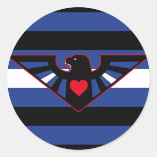 Sticker Rond Drapeau de la Fierté d'aigle en cuir