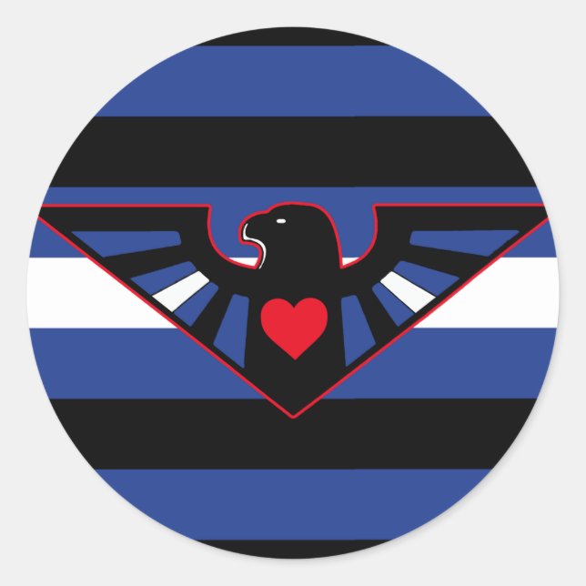 Sticker Rond Drapeau de la Fierté d'aigle en cuir (Devant)