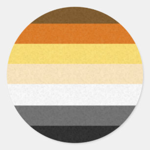 Sticker Rond Drapeau de la fierté de l'ours gay