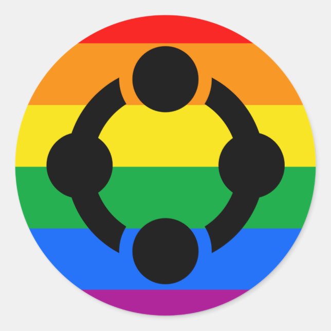 Sticker Rond Drapeau de la Fierté de Niche Arc-en-ciel (Devant)