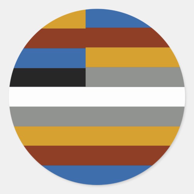 Sticker Rond Drapeau de la fierté fériée (Devant)