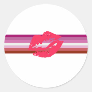 Sticker Rond Drapeau de la fierté lesbienne