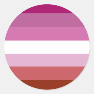 Sticker Rond Drapeau de la fierté lesbienne