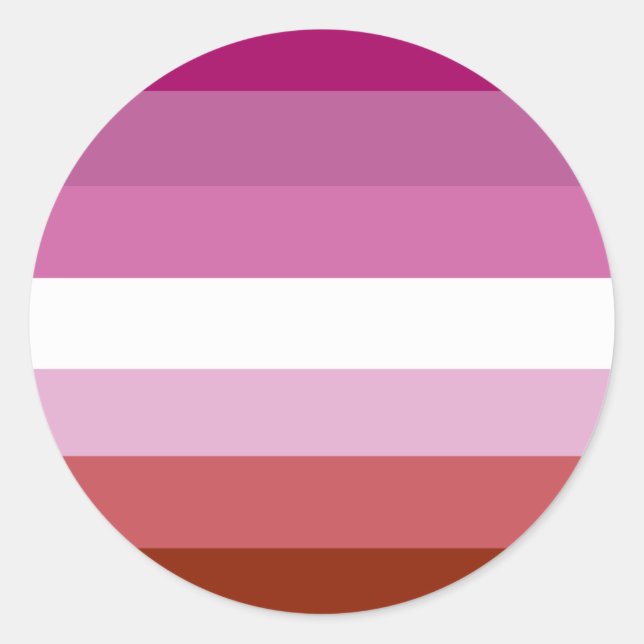 Sticker Rond Drapeau de la fierté lesbienne (Devant)