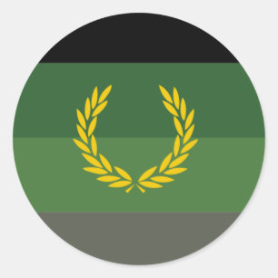 Sticker Rond Drapeau de la fierté militaire uniforme