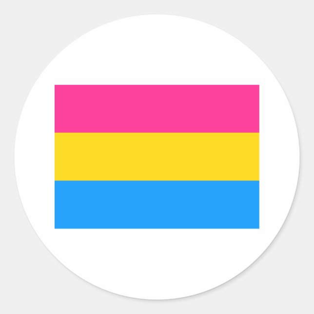 Sticker Rond Drapeau de la fierté Pansexual (Devant)