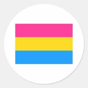 Sticker Rond Drapeau de la fierté Pansexual