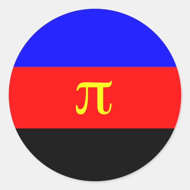 Sticker Rond Drapeau de la Fierté polyamérale (Devant)