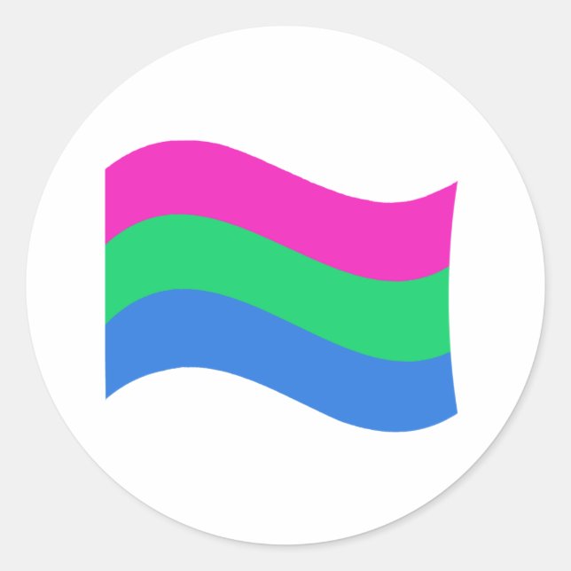 Sticker Rond Drapeau de la fierté polysexuelle (Devant)