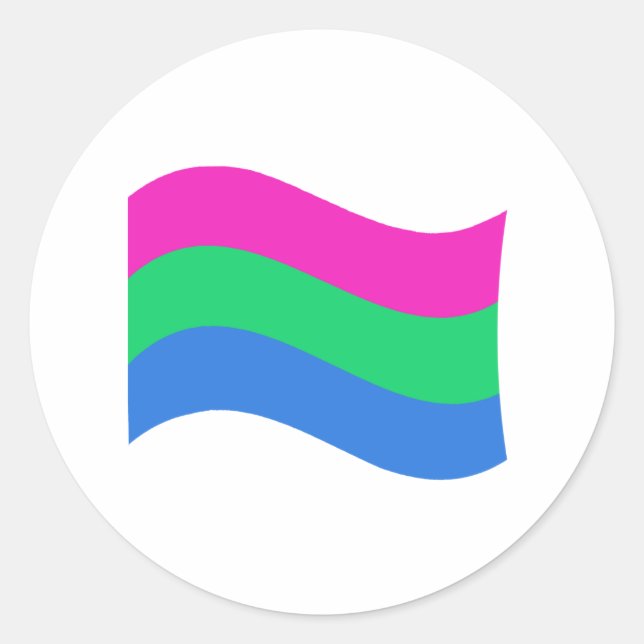 Sticker Rond Drapeau de la fierté polysexuelle (Devant)