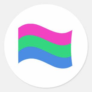 Sticker Rond Drapeau de la fierté polysexuelle