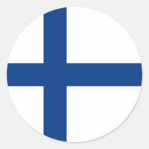 Sticker Rond Drapeau de la Finlande