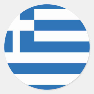 Sticker Rond Drapeau de la Grèce