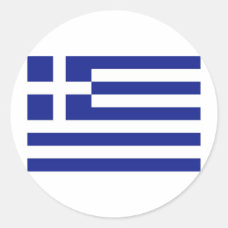Sticker Rond Drapeau de la Grèce