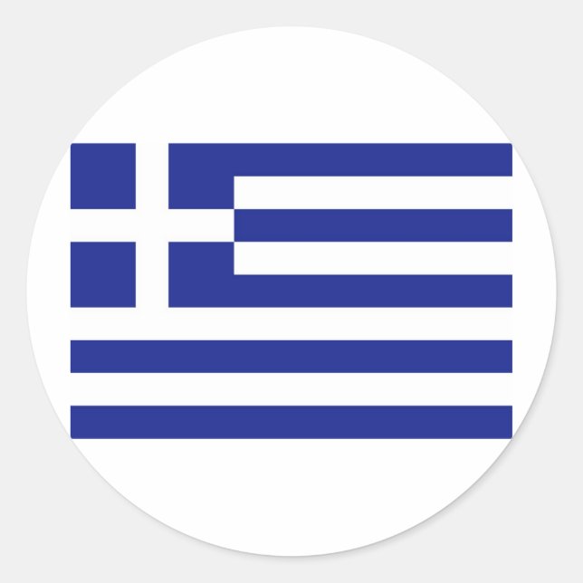 Sticker Rond Drapeau de la Grèce (Devant)