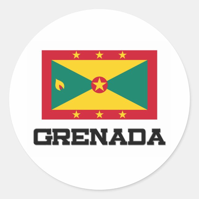 Sticker Rond Drapeau de la Grenade (Devant)