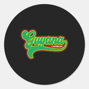 Sticker Rond Drapeau de la Guyane Guyanais Caraïbes Vacances Cr