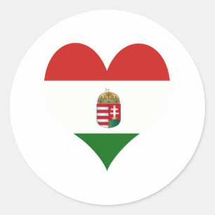Sticker Rond drapeau de la Hongrie