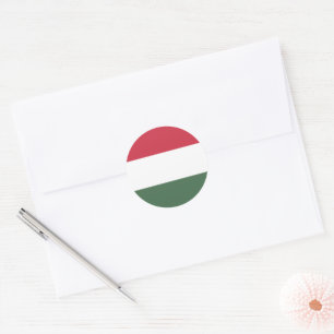 Sticker Rond drapeau de la Hongrie