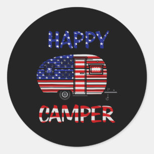 Sticker Rond Drapeau de la Joyeuse Fierté Américaine De Camper