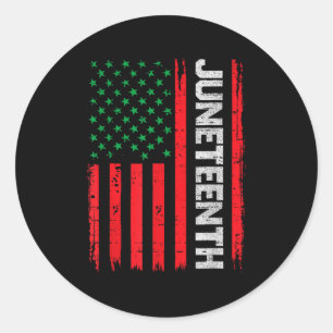Sticker Rond Drapeau de la Liberté Usa 19 juin 1865 Africain