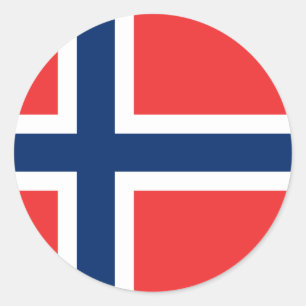 Sticker Rond Drapeau de la Norvège