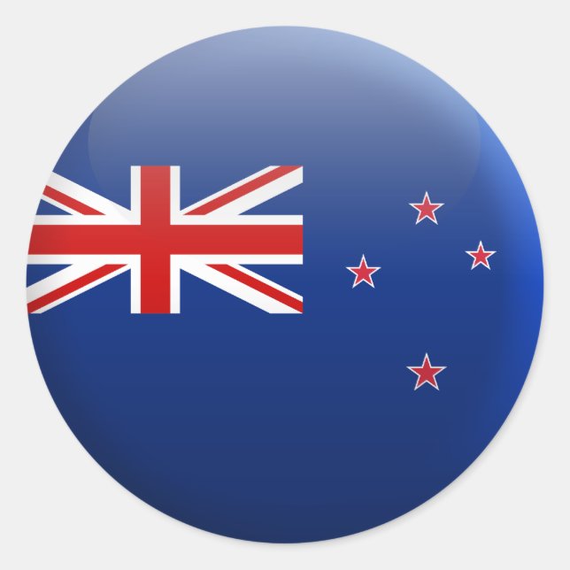 Sticker Rond Drapeau de la Nouvelle-Zélande (Devant)