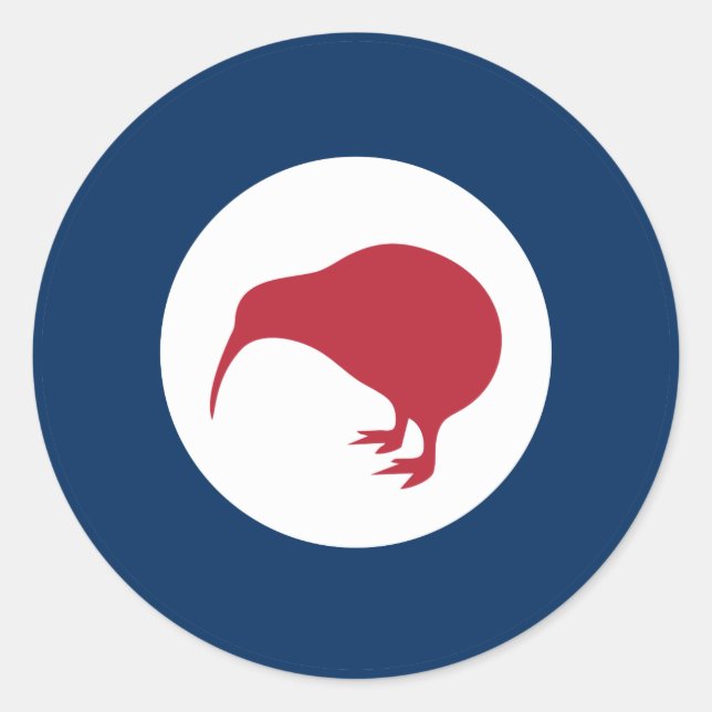 Sticker Rond Drapeau de la Nouvelle-Zélande symbole de l'armée  (Devant)