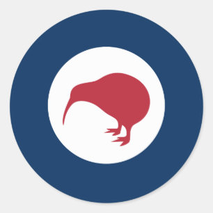 Sticker Rond Drapeau de la Nouvelle-Zélande symbole de l'armée 