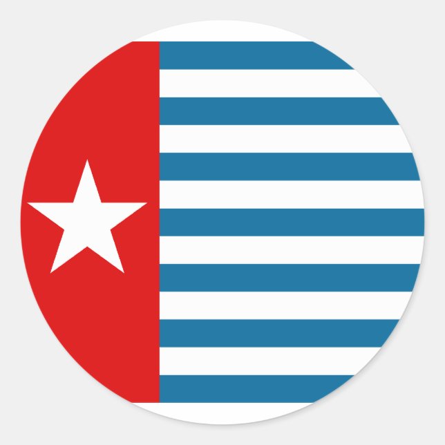 Sticker Rond Drapeau de la Papouasie occidentale, Indonésie (Devant)