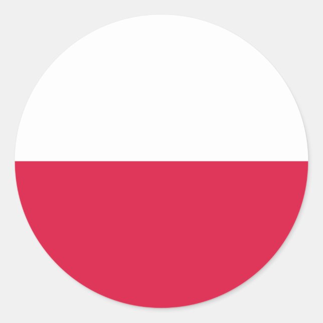 Sticker Rond Drapeau de la Pologne (Devant)