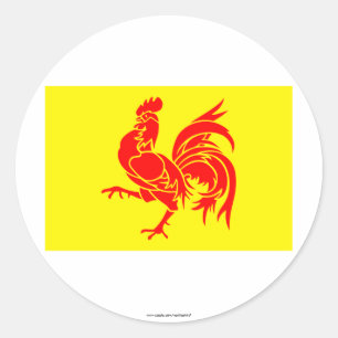 Sticker Rond Drapeau de la région wallonne