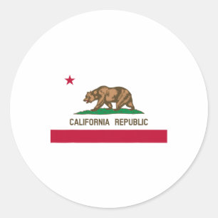 Sticker Rond Drapeau de la République de Californie Patriotique