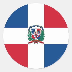 Sticker Rond Drapeau de la République Dominicaine