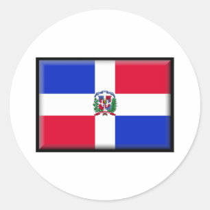 Sticker Rond Drapeau de la République Dominicaine